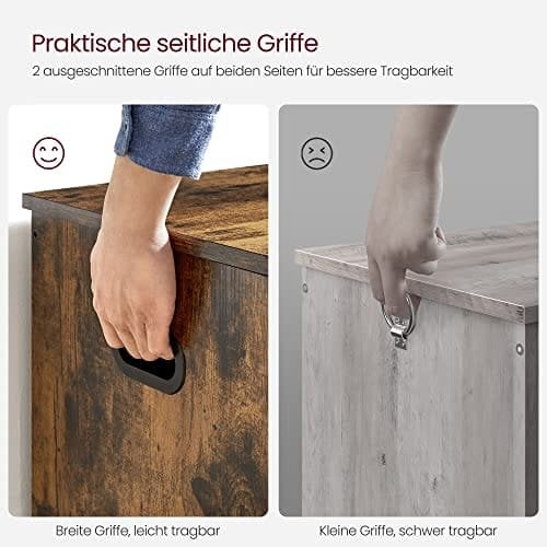 Vasagle opbevaringskiste, opbevaringsbænk, tæppeboks med 2 sikkerhedshængsler, skoopbevaringsbænk, staldstil, 40 x 100 x 46 cm, til gangen, soveværelse, stue, rustik brun LSB060T01