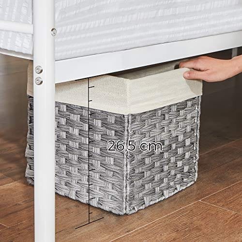 Vasagle enkeltseng ramme seng ramme metal seng ramme passer til 3ft x 7ft madras gæst seng voksne børn let samling små rum hvidt rmb061w01