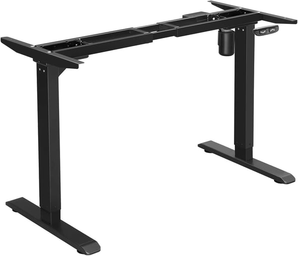 Songmics Electric Standing Desk Ramme med motoriseret højdejustering, justerbar længde, stål, sort LSD010B01V1