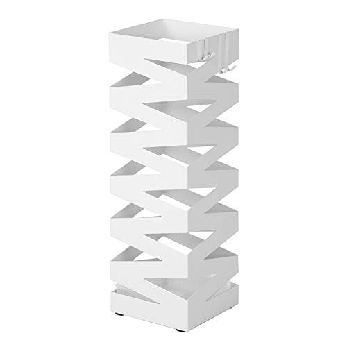 Songmics metal paraplystativ Firkantet paraplyholderstativ 15,5 x 15,5 x 49 cm Hvid