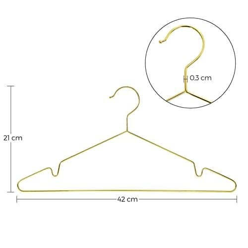 Songmics pakke med 20 metal kraftige bøjler Forkromet, 42cm Golden