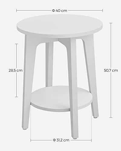 Vasagle Modern Side Tabell 58 x 45,5 x 8,5 cm - Vit