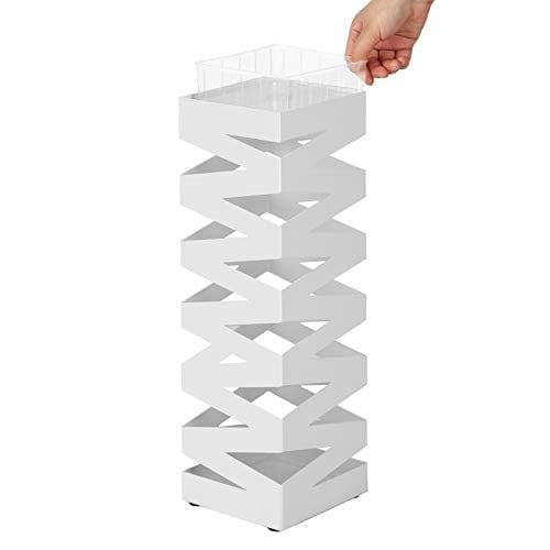 Songmics metal paraplystativ Firkantet paraplyholderstativ 15,5 x 15,5 x 49 cm Hvid
