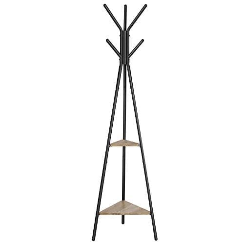 Vasagle Rack Stativ, Coat Tree, Hall Tree Fristående, greige och svart