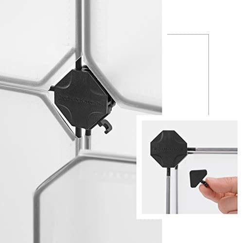 Songmics 12 Cube Opbevaringsorganisator, Plastskab med dør, Skostativ, Skab, Hvid