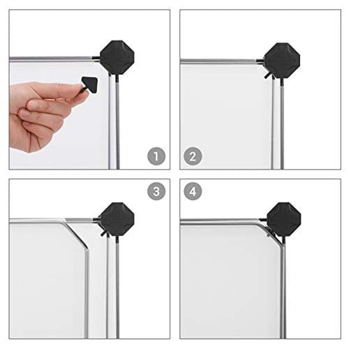 Songmics 12 Cube Opbevaringsorganisator, Plastskab med dør, Skostativ, Skab, Hvid