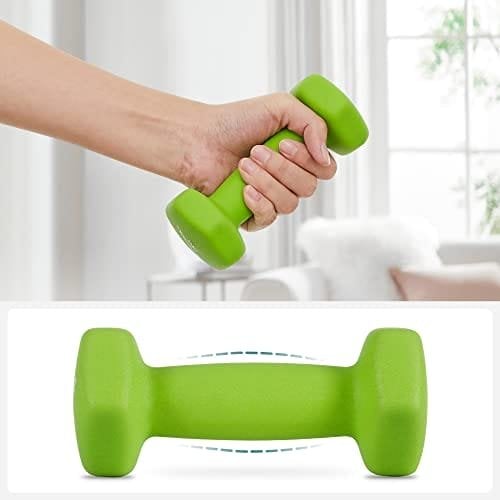 Songmics Hex-håndvægtsæt med stativ - 2 x 1 kg, 2 x 2 kg, 2 x 3 kg, mørkegrå