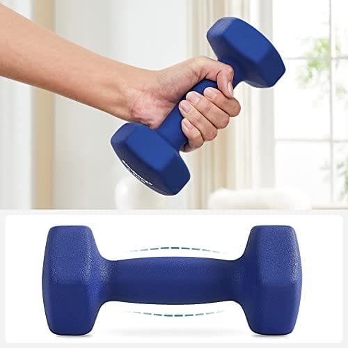 Songmics 2 hantlar, 2 x 2,5 icke-halk Neoprene handvikter med matt finish, blå