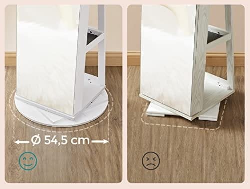 Songmics korukaappi - kokovartalopeili 37x155 cm