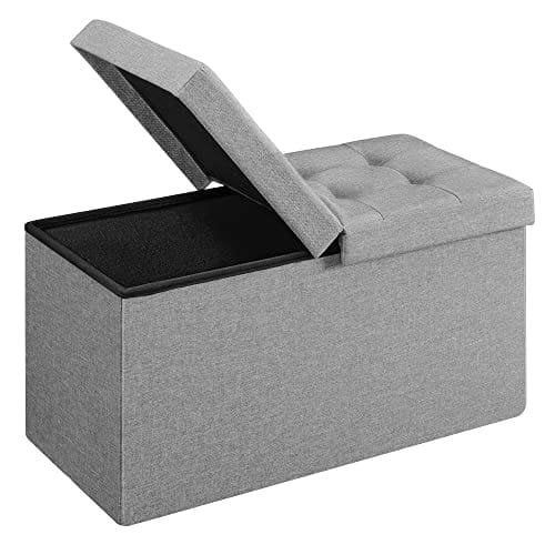 Songmics-penkki, 80 litraa, lava saranoidulla säilytyslokerolla, 76 x 38 x 38 cm, harmaa