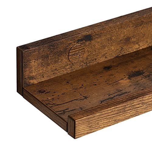 Vasagle kelluvat hyllyt, 3 puisen seinähyllyn setti, 38 cm, rustiikki ruskea