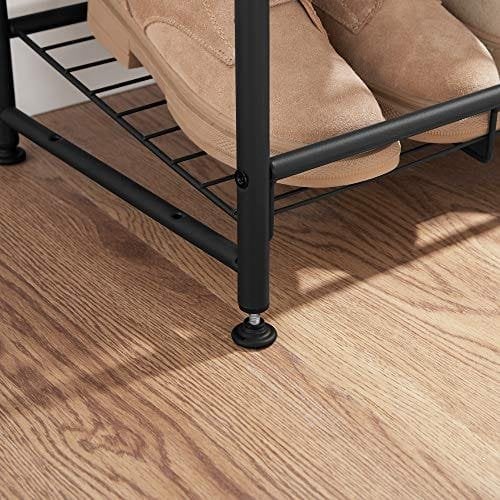 Songmics 3-lags skohylde, stabelbar skoopbevaring, stål, 68,5 x 27,5 x 49,5 cm, sort