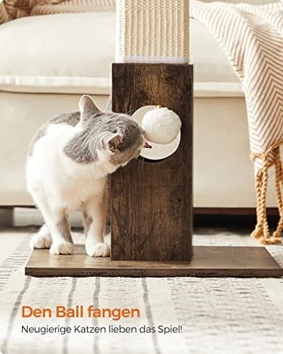 Feandrea Cat kradsestolpe, naturligt sisal reb, møbel kradsestolpe, 73 cm høj, vintage brun