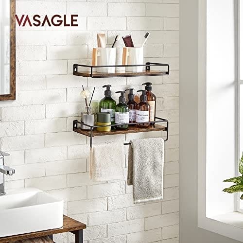 Vasagle Væghylde, Vægtavle til bøger, 2 væghylder i industriel stil