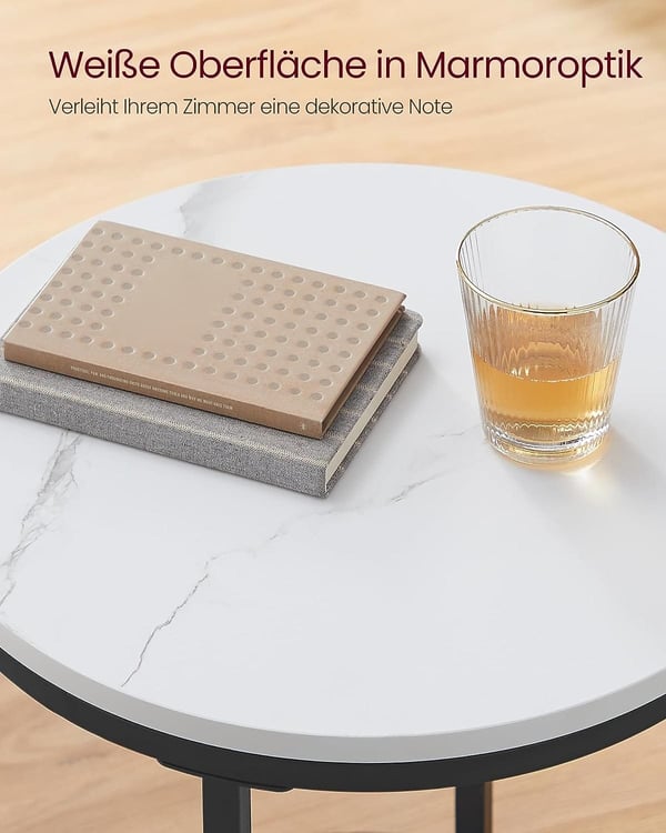 VASAGLE Konsolbord med 2 hylder, hærdet glas, opbevaringshylde, metalstel, sort