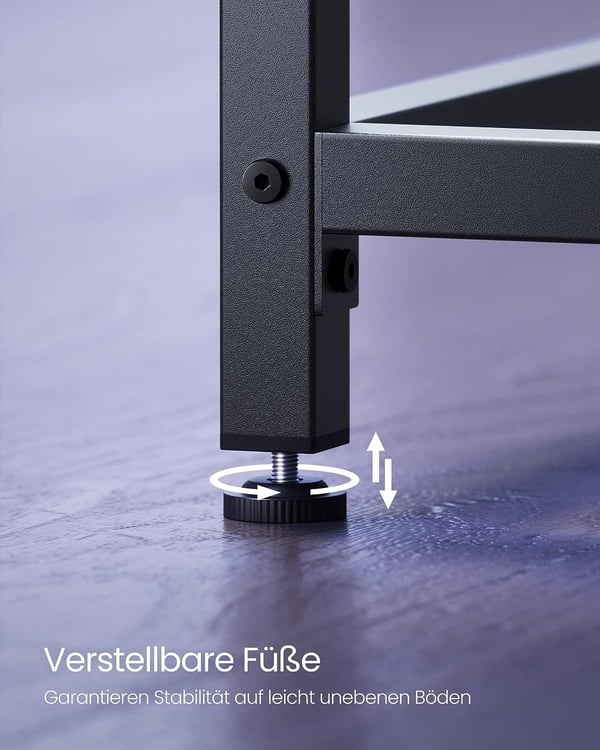 Vasagle skrivebord, lille computerbord, skrivebord, 60 x 120 x 75 cm, metalstel, sort