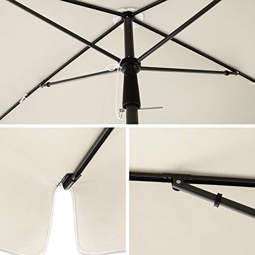SONGMICS rektangulær altanparasol 2 x 1,25 m, UPF 50+ beskyttelse, beige