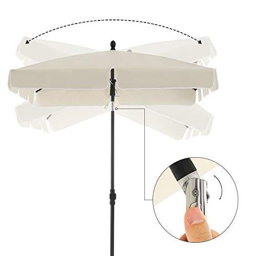 SONGMICS rektangulær altanparasol 2 x 1,25 m, UPF 50+ beskyttelse, beige