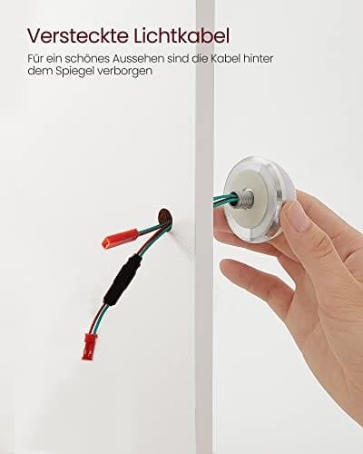 Sminkbord med LED-belysning med 2 Lådor og 3 Åbn fack, Modern Toiletbord, Vitt