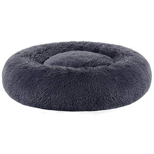 FEANDREA Donut Cat Bed, Fluffy Calming Pet Bed, 70 cm, Mørkegrå