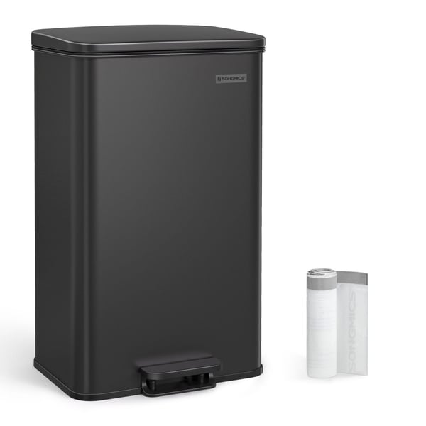 SONGMICS Kökskärl, 10,5 gallon (40L) soptunna, stål, svart