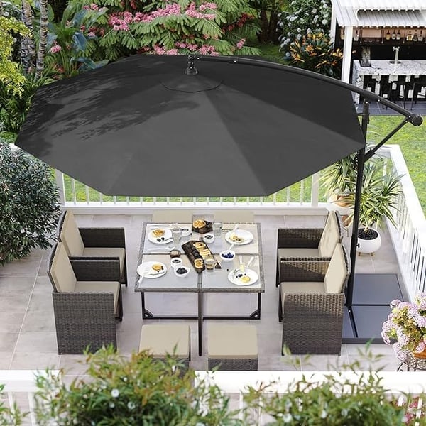 Fritstående parasol diameter 300 cm, haveparasol, UV-beskyttelse, til haven, terrassen