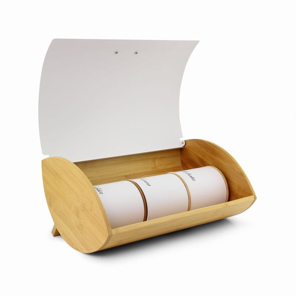Oval brødboks Promis PCHZ-3W Guido + 3 beholdere, hvid