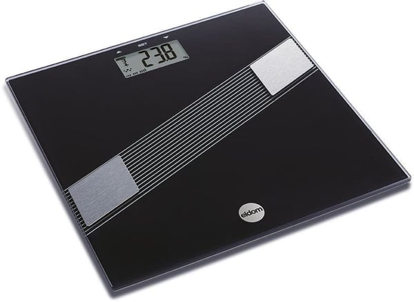 ELEKTRISK VÆG ELDOM Two140/C, glas, sort, op til 150 kg, fedtmåling