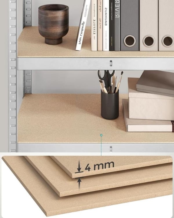 Sæt med 2 stålhylder og MDF-plader med mulighed for opdeling