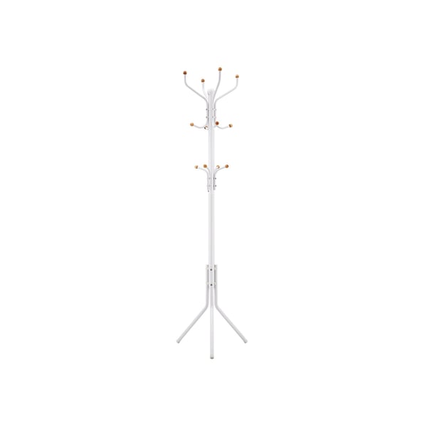 Metallkapphängare, klädhängare, hatthängare, 182 cm hög hallträd, vit/elfenben