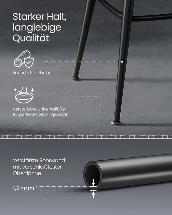 360° drejelige køkkenstole, sæt med 2 stole med ryglæn, Kitchen Home, Ink Black