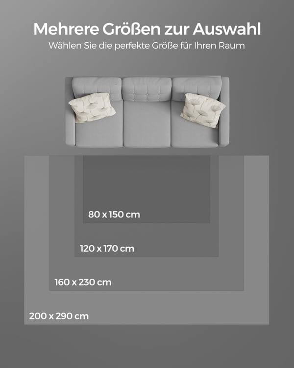 Matta, 120 x 170 cm, Halkfri matta, Heminredning, Sovrum, Barnrum, Antracitgrå