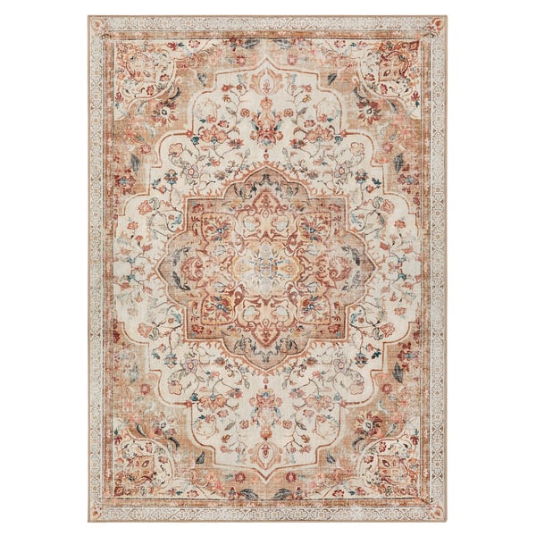 Tæppe 120 x 170 cm Stuetæppe, Skridsikkert tæppe Traditionel Vintage Stil, Cappuccino Beige