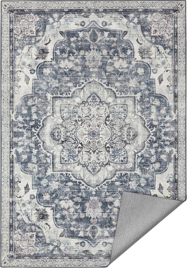 Matta 120 x 170 cm Vardagsrumsmatta Halkfri Matta Traditionell Vintage Style Living, Aqua Blå