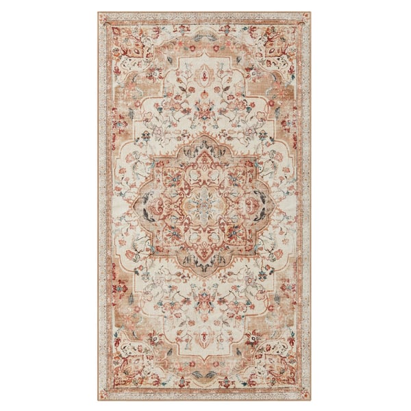 Tæppe 80 x 150 cm Skridsikkert tæppe i traditionel vintagestil, duegrå