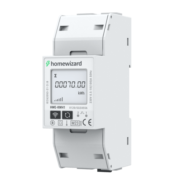 HomeWizard Wi-Fi kWh-mittari 1-vaihe – MID-sertifioitu sähkönmittari 35 mm DIN-kiskoon 100A