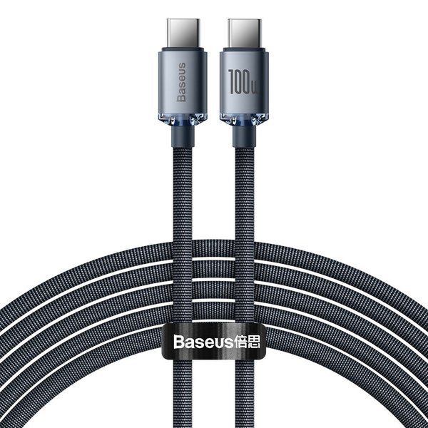 Kabel til hurtig opladning og dataoverførsel USB-C USB-C 100W 2m sort