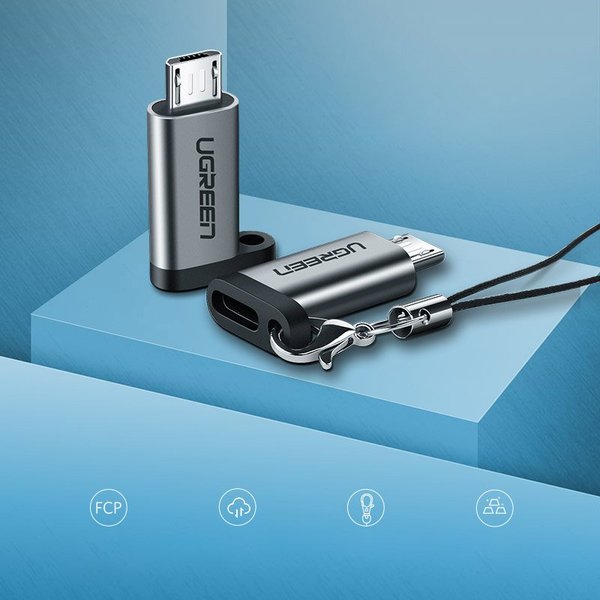 USB-C till micro-USB-adapter – grå