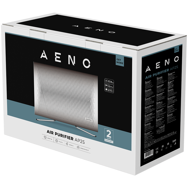 AENO AP2S Wi-Fi luftrenser, UV-ionisering, CADR 420 m³/t, HEPA H13, vægmontering, hvid