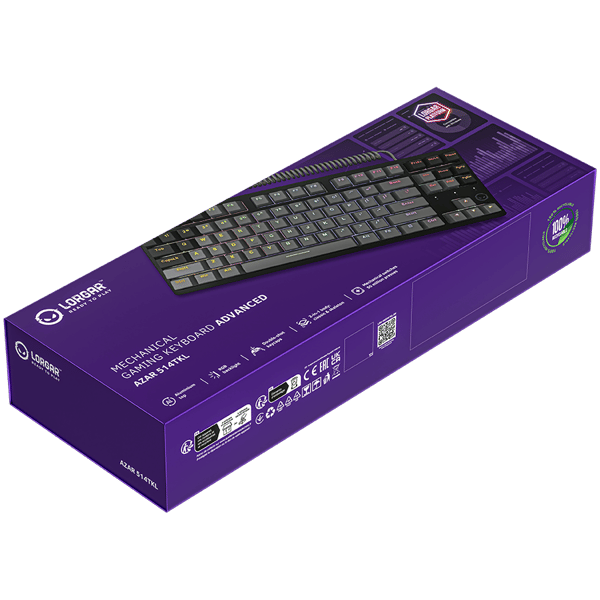 LORGAR Azar 514 Kablet Gaming Tastatur, Mekanisk, RGB, Sort