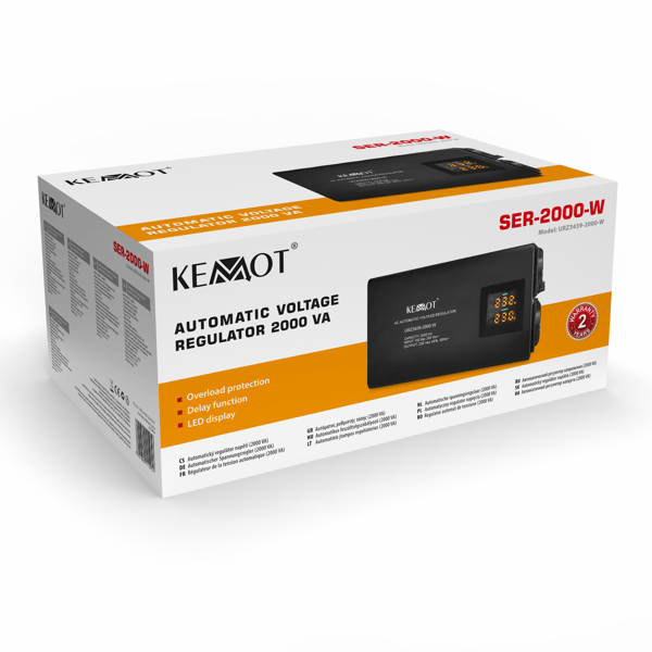 Automatisk spänningsregulator KEMOT SER-2000-W precision 8%