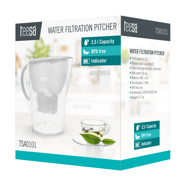 Filterkanna Teesa 3,5 liter vit + 1 filter