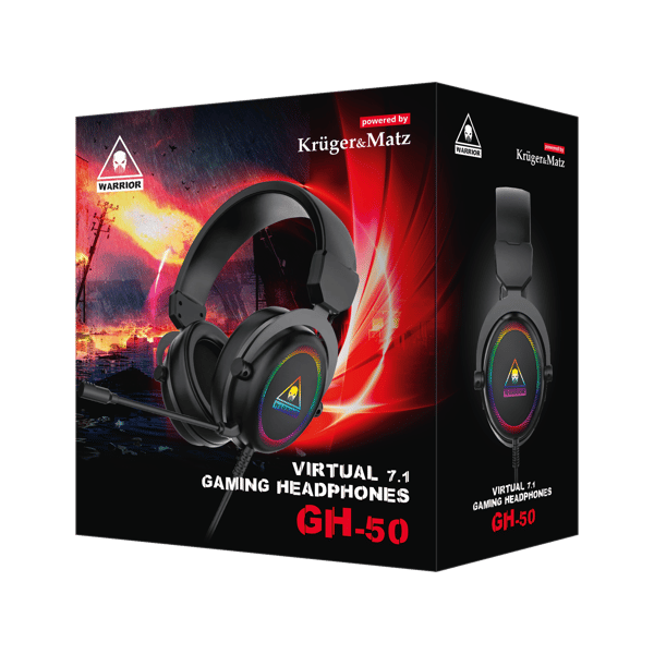 Gaming hovedtelefoner over-ear kablet USB RGB mikrofon Kruger&Matz GH-50