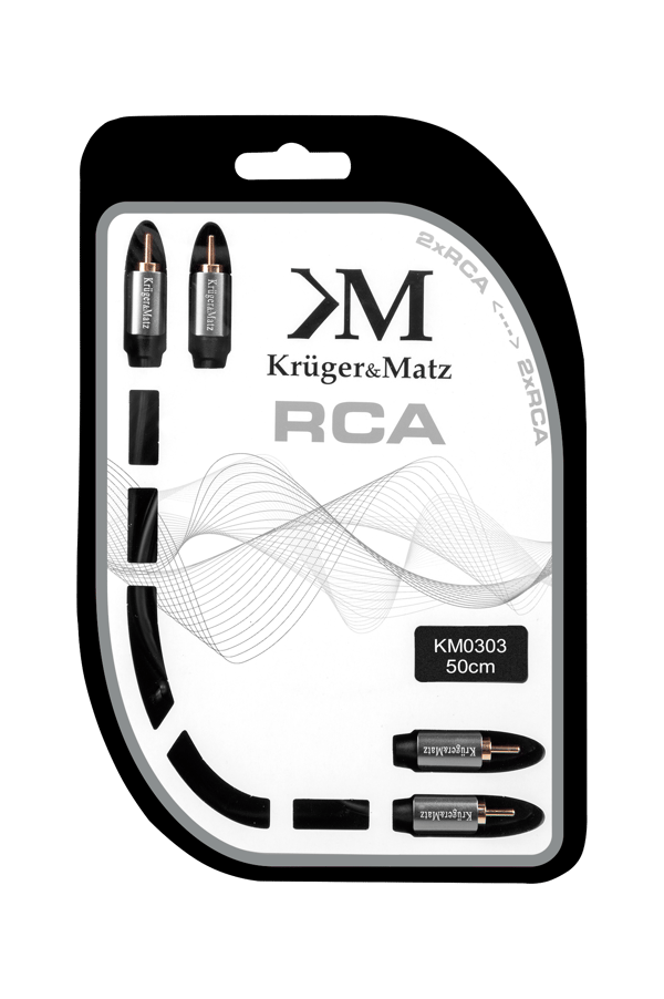 Kruger&Matz RCA-kaapeli - korkealaatuinen, 50 cm