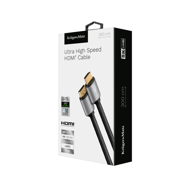 HDMI-kaapeli Kruger&Matz 8K, 300 cm