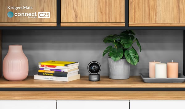 Kruger&Matz Connect C25 2K Tuya indendørs IP-kamera 355° rækkevidde 20m Wi-Fi
