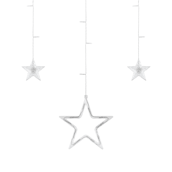 Lyskæde julelys stjerner 138 LED guirlande Rebel