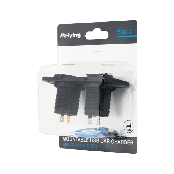 USB billader Peiying til montering 3100 mA 2 porte