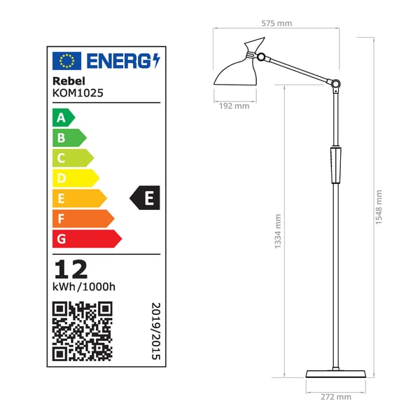 Lattialamppu LED 12W dimmerilla ja värinvaihdolla Rebel