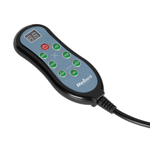 Fod- og benmassageapparat, varme 42°C, Shiatsu Rebel, 20 hoveder, fjernbetjening